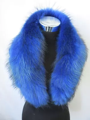 100% Real Raccoon Fur Collar/neck Wrap/unisex Jacket Blue Scarf 80*15cm • $36