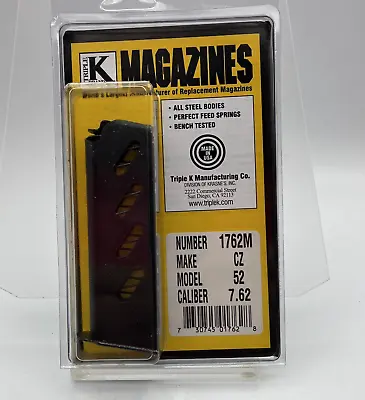 CZ Model 52 Mag 7.62MM TOKAREV  8RD  MAGAZINE 1762M Triple K 8 Round • $29.99