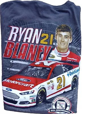 Vintage Mens T Shirt Graphic Ryan Blaney  Motorcraft Wood Brothers Ford Race #21 • $22.90