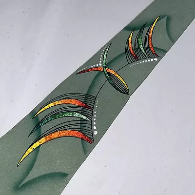 Vintage Regal Hand Painted NeckTie Mint Green Famous Barr Groovy • $14.99