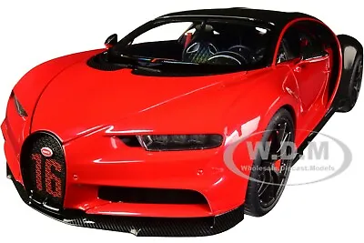 2019 Bugatti Chiron Sport Italian Red & Carbon 1/18 Model Car By Autoart 70996 • $259.99