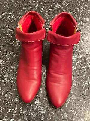 I Love Billy Leather Look Red Ankle Boots. Size 41 EU (9-9.5 AU Ladies) • $50