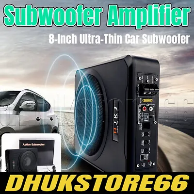 8''Car Subwoofer Under-Seat 600W Amplifier Speakers Audio Sub Woofer Slim Box AU • $96.95