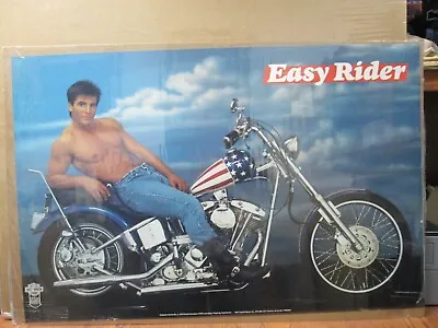 Vintage Hot Guy Easy Rider Car Garage Poster 1987 Harley Bike 1978 FXFS Inv#4299 • $44.97