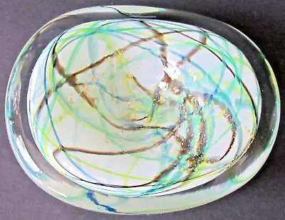 Hadeland Glass Norway Maud G. Bugge Shallow Dish - Signed (10140) • £55