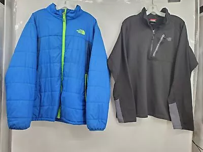 Men's The North Face Set Of 2 Jackets Zip-Ups Black And Blue Size XL • $15.99