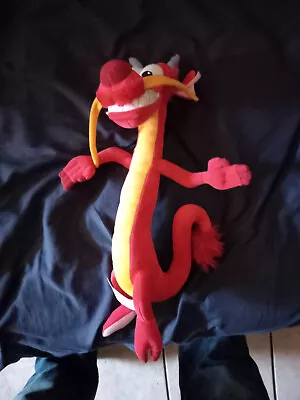 Disney Store Mulan Mushu Red Dragon Stuffed Animal Plush 16   • $10