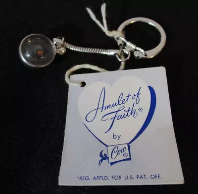 VINTAGE CORO Jewelry AMULET OF FAITH Mustard Seed KEYCHAIN New Old Stock • $22.95