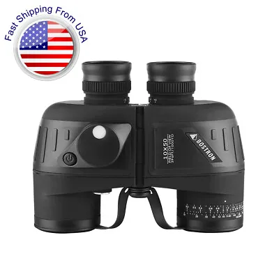 10X50 Binoculars Marine Military BAK4 Prism Waterproof With Compass Rangefinder • $99.90