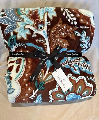 Vera Bradley Plush Throw Blanket JAVA  BLUE 50” X 80” NWT Limited Edition RARE • $179.50