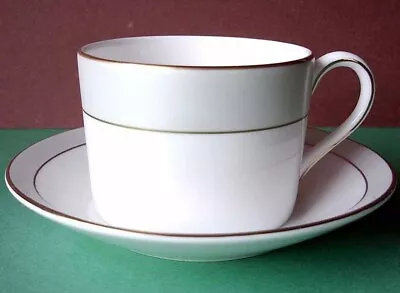 Vera Wang Illusion Teacup & Saucer Grey Band Gold Trim New • $25.90