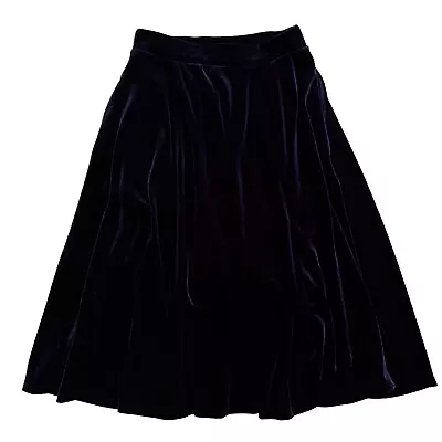 ModCloth Size Small Blue Fit & Flare High Waisted Velvet Skater Mini Skirt • $14.49