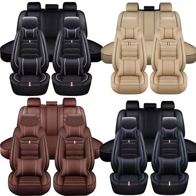$89.90 • Buy 5-Seats Car Seat Covers Luxury PU Leather Front Rear Cushion Full Set Universal