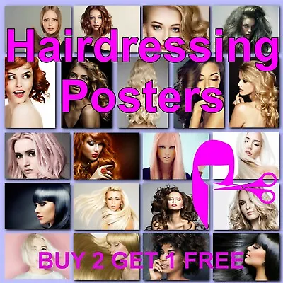 £2.97 • Buy Hairdresser Poster Hairdressing Posters Womens Salon Hair Styles Prints Photo HD