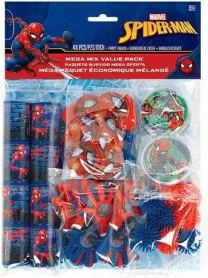 Spider-Man Webbed Wonder Marvel Superhero Kids Birthday Party 48 Pc. Favor Pack • £19.32