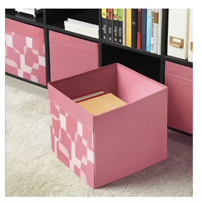 4 X IKEA Pink/White Patterned DRÖNA Drona Storage Box For Kallax Unit 205.666.48 • £25.99
