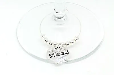 £1.40 • Buy Personalised Silver Wedding Guest Wine Glass Charms Favours Table Decorations