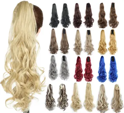 £10.99 • Buy 22'' Natural Curly Claw Ponytail Clip In Hair Extensions Pony Tail