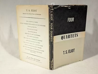 T.S Eliot Four Quartets HCDJ US First Edition 2nd Printing ~ Vtg 1930 W/Ephemera • $34.95