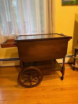 Antique Rolling Tea Cart- Made At Paine FurnitureBoston In1920s. All Parts Work • $350