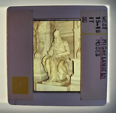 Michelangelo Moses Tomb Of Pope Julius II San Pietro Vincoli 35mm Glass Slide • $20