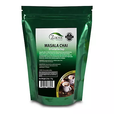 Masala Chai Tea Bags (30) Contains Anise Cardamom Cinnamon Clove And Ginger • $13.45