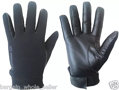 £14.99 • Buy Neoprene Security Police Slash Resistance Combat Doorman Black Leather Gloves
