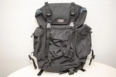 Vintage LL BEAN Continental Rucksack Black Backpack 90s Hiking • $125