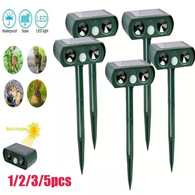 1-5X Solar Power Ultrasonic Animal Repeller Pest Repellent Deer Raccoon Garden • $14.21