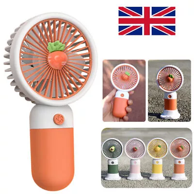 Portable Cute Mini Hand-held Small Desk Fan Cooler Cooling Fan USB Rechargeable • £5.99