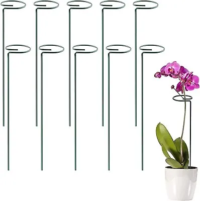 £9.89 • Buy 10pcs Plant Support Stakes Steel Garden Single Stem Plant Stake Support Ring