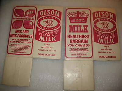 Lot 2 Different Vintage Olson Half Gallon Folded Paper Milk Carton Arizona • $6