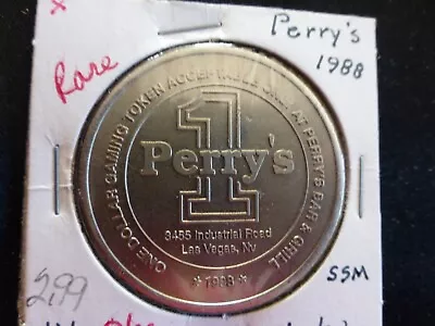 Perry's Bar & Grill Las Vegas Nevada $1 Route Token Dated 1988 • $2.99