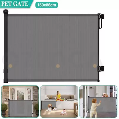 150CM Retractable Baby Safety Gate Stairs Dog Pet Fence Guide Barrier Extra Wide • $52.99