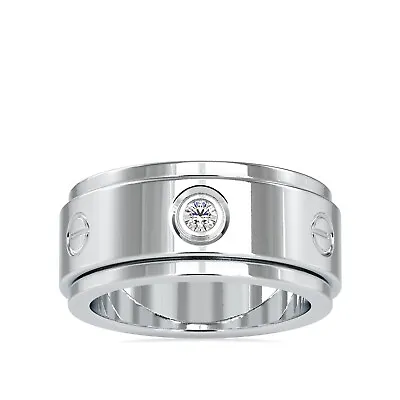 Diamond Screw Men's Wedding Ring With Lab Grown Diamond 10.5 MM Wide Ring • $3344