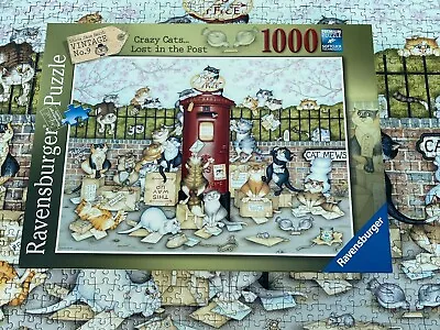 Ravensburger 1000 Piece Puzzle   Crazy Cats... Lost In The Post   100% Complete • £9.99