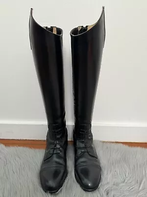 Womens Tall English Riding Field Leather Boots Black Sz 8 L2 Beval Saddlery Ltd. • $134.99