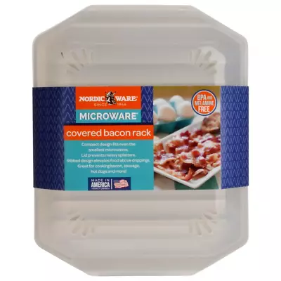 Microwave Safe Bacon Rack With Lid White 60117W • $12.15