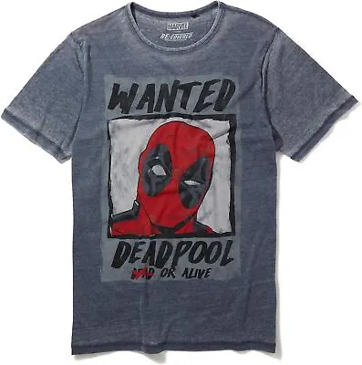 Marvel Deadpool T-Shirt Superhero Wanted Short Sleeve Cotton Retro Tee Shirt Top • £16.07