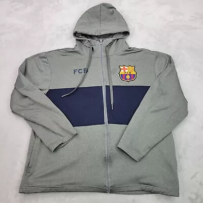 FC Barcelona Sweater Mens Extra Large Grey Hoodie Sweatshirt Soccer Team Adult • $24.97