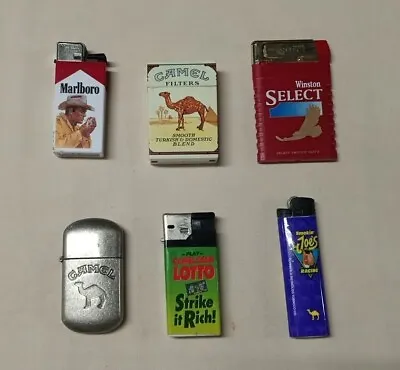 Lot Of 6 Camel Marlboro And Winston Select Cigarette Handheld Lighters - AS IS • $16.99