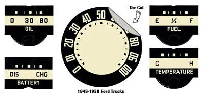 1948 1949 1950 Ford F-1 Truck Gauge Resto Set Flathead Sticker Decal Pickup F1 • $39.99