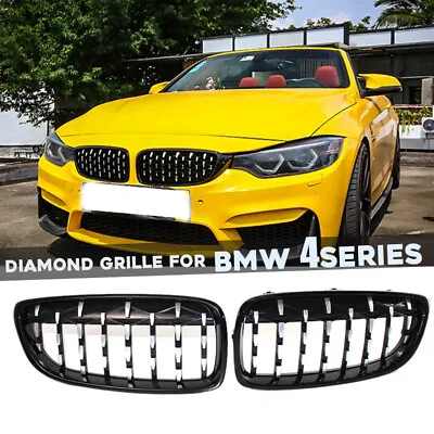 Diamond Front Kidney Grilles Grill For BMW 4Series F32 F33 F36 M4 M3 Accessories • $99.50