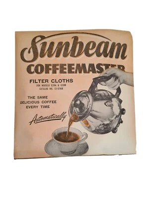 $34.95 • Buy 12 Sunbeam Coffeemaster Vacuum Coffee Filter Cloths C20 - C30 - C50 New Vintage