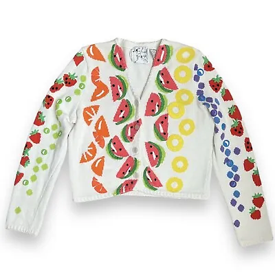 Vintage 90s Michael Simon Fruit Cardigan • $250