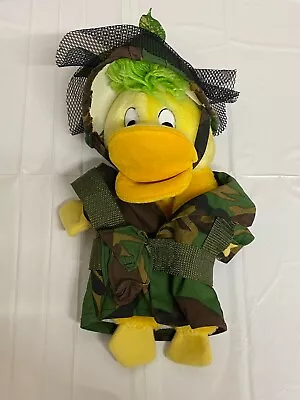 Golden Bear/BBC 1990 Edd The Duck Puppet Working Squeaker With Army Camo Outfit • £39.99