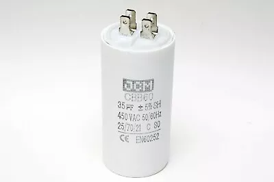 $14.50 • Buy 35UF 450VAC Motor Run Capacitor 450V AC CBB60 35 UF Round White 50/60HZ Cap