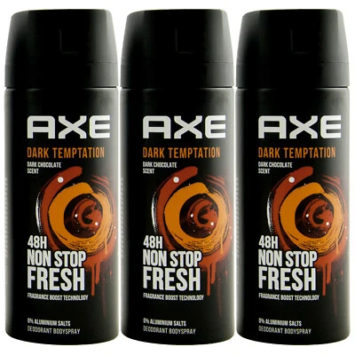 £22.03 • Buy AXE Bodyspray Dark Temptation 3 X 150ml Deodorant Spray 48H Protection