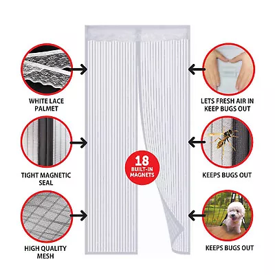 Magic Curtain Door Mesh Magnetic Fastening Mosquito Fly Bug Insect Net Screen  • £6.95