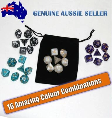 $9.99 • Buy Polyhedral Dungeons And Dragons Dice Set DnD Dice Pearl Dice + Bag For RPG Games